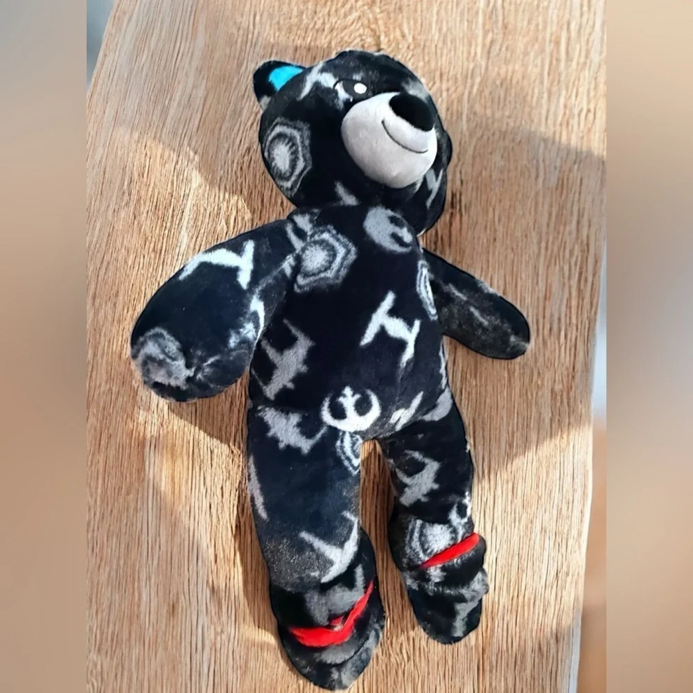 Build-A-Bear Star Wars Black Plush Teddy Bear with Rebel Alliance Pattern